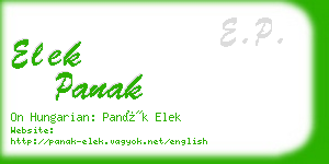 elek panak business card